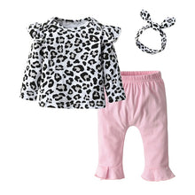 Load image into Gallery viewer, 3Pcs Newborn Baby Girl Clothes Set Cartoon Rabbit Pattern Long Sleeve T-shirt+Casual Pants+Headband Infant Clothing Outfits
