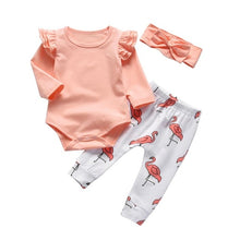 Load image into Gallery viewer, 3Pcs Newborn Baby Girl Clothes Set Cartoon Rabbit Pattern Long Sleeve T-shirt+Casual Pants+Headband Infant Clothing Outfits
