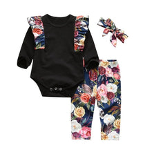 Load image into Gallery viewer, 3Pcs Newborn Baby Girl Clothes Set Cartoon Rabbit Pattern Long Sleeve T-shirt+Casual Pants+Headband Infant Clothing Outfits
