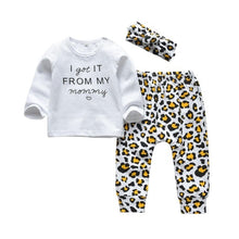 Load image into Gallery viewer, 3Pcs Newborn Baby Girl Clothes Set Cartoon Rabbit Pattern Long Sleeve T-shirt+Casual Pants+Headband Infant Clothing Outfits
