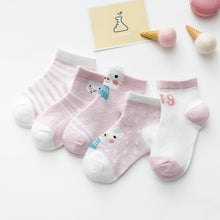 Load image into Gallery viewer, Cotton Baby Girls Socks Thin Summer Breathable Mesh Kids Toddler Socks Cute Cartoon Children Socks Infant Clothing 5Pairs/lot
