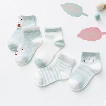 Load image into Gallery viewer, Cotton Baby Girls Socks Thin Summer Breathable Mesh Kids Toddler Socks Cute Cartoon Children Socks Infant Clothing 5Pairs/lot

