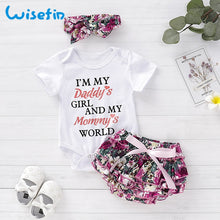 Load image into Gallery viewer, Newborn baby girl clothes  baby girl clothing sets 2019 summer floral baby girl romper with lace skirt bebes headbands D40
