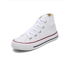 Load image into Gallery viewer, Kids shoes for girl children canvas shoes boys sneakers Spring autumn girls shoes White High Solid fashion Children shoes
