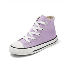 Load image into Gallery viewer, Kids shoes for girl children canvas shoes boys sneakers Spring autumn girls shoes White High Solid fashion Children shoes
