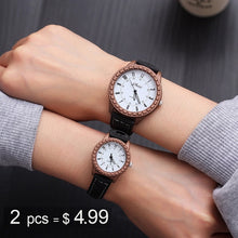 Load image into Gallery viewer, Couple Watches Leather Lover's Watches Simple School Student Watch Gifts for Men Women Clock Pareja Minimalist Pair watch
