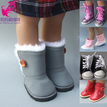 Load image into Gallery viewer, fit for 18 inch Girls Dolls Snow Boots shoes for doll accessories baby doll winter Chirstmas shoes
