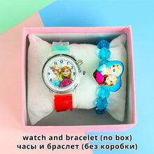 Load image into Gallery viewer, Colorful Flash Light Princess Elsa Watch for Girls Rubber Strap Cute Cartoon Children Kids Watches with Bracelet reloj infantil

