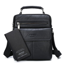 Load image into Gallery viewer, JEEP BULUO Brand Men's Crossbody Shoulder Bags High quality Tote Fashion Business Man Messenger Bag Big Size Split Leather Bags
