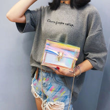 Load image into Gallery viewer, Fashion Women Handbags Laser Clear Transparent Tote Hologram Handbag Purse Shoulder Bag Coin Purses
