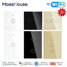 Load image into Gallery viewer, NEW Upgraded WiFi Smart RF433 Touch Switch 2/3 Way Smart Life/Tuya App Control,Alexa Google Home Voice Control EU US 1/2/3 Gang
