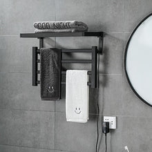 Load image into Gallery viewer, Intelligent Thermostatic Electric Heating Towel shelf rack Carbon Fiber Heating Household Towel Rack
