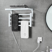 Load image into Gallery viewer, Intelligent Thermostatic Electric Heating Towel shelf rack Carbon Fiber Heating Household Towel Rack
