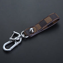 Load image into Gallery viewer, Luxury Genuine Leather Lanyard Keychain Men Women Square Pattern Gunmetal Buckle Car Key Ring Holder Jewelry Gift Chaveiro
