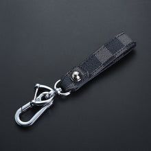 Load image into Gallery viewer, Luxury Genuine Leather Lanyard Keychain Men Women Square Pattern Gunmetal Buckle Car Key Ring Holder Jewelry Gift Chaveiro

