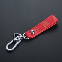 Load image into Gallery viewer, Luxury Genuine Leather Lanyard Keychain Men Women Square Pattern Gunmetal Buckle Car Key Ring Holder Jewelry Gift Chaveiro
