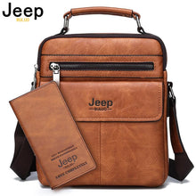 Load image into Gallery viewer, JEEP BULUO Brand Men's Crossbody Shoulder Bags High quality Tote Fashion Business Man Messenger Bag Big Size Split Leather Bags
