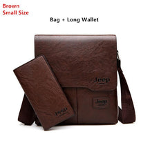 Load image into Gallery viewer, JEEP BULUO Man's Bag 2PC/Set Men Leather Messenger Shoulder Bags Business Crossbody Casual Bags Famous Brand Male Drop Shipping
