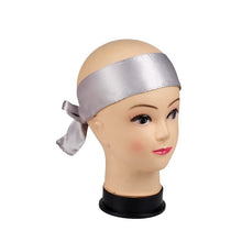 Load image into Gallery viewer, Custom Logo Rose Black Silk Satin Headband Wig Wrap Grip Band For Hair Satin Edge Laying Scarf Wrap
