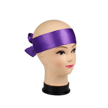 Load image into Gallery viewer, Custom Logo Rose Black Silk Satin Headband Wig Wrap Grip Band For Hair Satin Edge Laying Scarf Wrap
