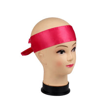 Load image into Gallery viewer, Custom Logo Rose Black Silk Satin Headband Wig Wrap Grip Band For Hair Satin Edge Laying Scarf Wrap
