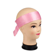 Load image into Gallery viewer, Custom Logo Rose Black Silk Satin Headband Wig Wrap Grip Band For Hair Satin Edge Laying Scarf Wrap
