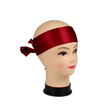 Load image into Gallery viewer, Custom Logo Rose Black Silk Satin Headband Wig Wrap Grip Band For Hair Satin Edge Laying Scarf Wrap
