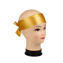 Load image into Gallery viewer, Custom Logo Rose Black Silk Satin Headband Wig Wrap Grip Band For Hair Satin Edge Laying Scarf Wrap
