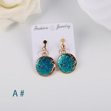 Load image into Gallery viewer, Korea Style Asymmetrical Fresh Enamel blue Star Moon Planet  Circle Clip on Earrings Non Pierced For Girl Women Party Gift
