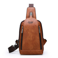 Load image into Gallery viewer, JEEP BULUO Brand Travel Hiking Cross Body Messenger Shoulder bags Men's Large Capacity Chest Sling Bag Solid Men Leather Bag
