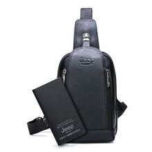 Load image into Gallery viewer, JEEP BULUO Brand Travel Hiking Cross Body Messenger Shoulder bags Men's Large Capacity Chest Sling Bag Solid Men Leather Bag

