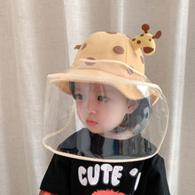 Load image into Gallery viewer, 2 In1 Kids Summer Bucket Hat Removable Sunscreen Shield For Child High-quality Cute cartoon Giraffe Skin-friendly Baby Hats New
