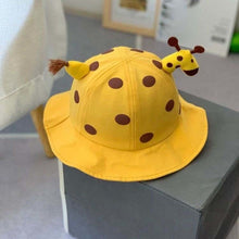 Load image into Gallery viewer, 2 In1 Kids Summer Bucket Hat Removable Sunscreen Shield For Child High-quality Cute cartoon Giraffe Skin-friendly Baby Hats New

