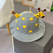 Load image into Gallery viewer, 2 In1 Kids Summer Bucket Hat Removable Sunscreen Shield For Child High-quality Cute cartoon Giraffe Skin-friendly Baby Hats New
