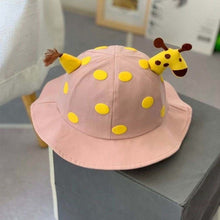 Load image into Gallery viewer, 2 In1 Kids Summer Bucket Hat Removable Sunscreen Shield For Child High-quality Cute cartoon Giraffe Skin-friendly Baby Hats New

