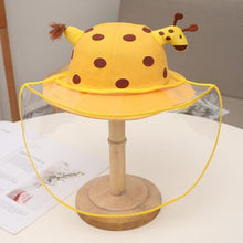 Load image into Gallery viewer, 2 In1 Kids Summer Bucket Hat Removable Sunscreen Shield For Child High-quality Cute cartoon Giraffe Skin-friendly Baby Hats New
