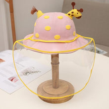 Load image into Gallery viewer, 2 In1 Kids Summer Bucket Hat Removable Sunscreen Shield For Child High-quality Cute cartoon Giraffe Skin-friendly Baby Hats New
