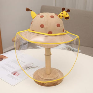 2 In1 Kids Summer Bucket Hat Removable Sunscreen Shield For Child High-quality Cute cartoon Giraffe Skin-friendly Baby Hats New