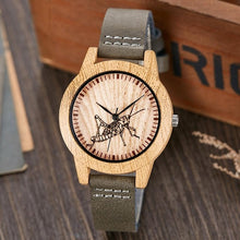 Load image into Gallery viewer, Creative Wood Watch Men Women Couple Quartz Imitate Bamboo Wooden Watch Minimalist Watches Brown Genuine Leather Wrist Clock
