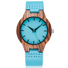 Load image into Gallery viewer, Creative Wood Watch Men Women Couple Quartz Imitate Bamboo Wooden Watch Minimalist Watches Brown Genuine Leather Wrist Clock
