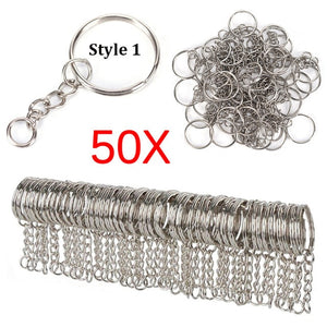 10/50pcs Polished Silver Blank Keyrings Keychains Split Rings Keyfob Pendant Holder Ring Home DIY Jewelry Accessories