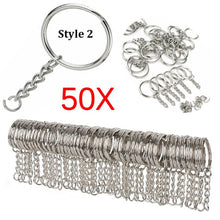Load image into Gallery viewer, 10/50pcs Polished Silver Blank Keyrings Keychains Split Rings Keyfob Pendant Holder Ring Home DIY Jewelry Accessories
