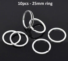 Load image into Gallery viewer, 10/50pcs Polished Silver Blank Keyrings Keychains Split Rings Keyfob Pendant Holder Ring Home DIY Jewelry Accessories
