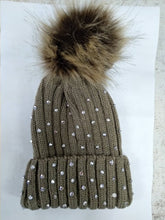 Load image into Gallery viewer, Girls lovely kintted Pompon Beanies Boy Winter Caps Baby Warm Fur sequins Knit Beanie Newborn Hat Fleece Crochet Caps
