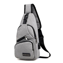 Load image into Gallery viewer, Male Shoulder Bags USB Charging Crossbody Bags Multifunctional Canvas Anti Theft Chest Bags Short Trip Messengers Bag 2020 new
