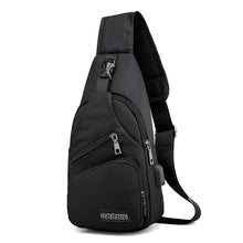 Load image into Gallery viewer, Male Shoulder Bags USB Charging Crossbody Bags Multifunctional Canvas Anti Theft Chest Bags Short Trip Messengers Bag 2020 new
