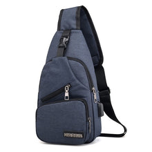 Load image into Gallery viewer, Male Shoulder Bags USB Charging Crossbody Bags Multifunctional Canvas Anti Theft Chest Bags Short Trip Messengers Bag 2020 new
