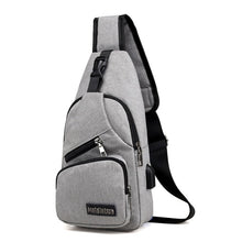 Load image into Gallery viewer, Male Shoulder Bags USB Charging Crossbody Bags Multifunctional Canvas Anti Theft Chest Bags Short Trip Messengers Bag 2020 new
