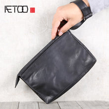 Load image into Gallery viewer, AETOO Leather retro envelope bag, men's portable storage bag, soft hand bag
