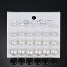 Load image into Gallery viewer, Gold Stud Earring Set 29 Styles Rhinestone imitation Pearl Earrings For Women
